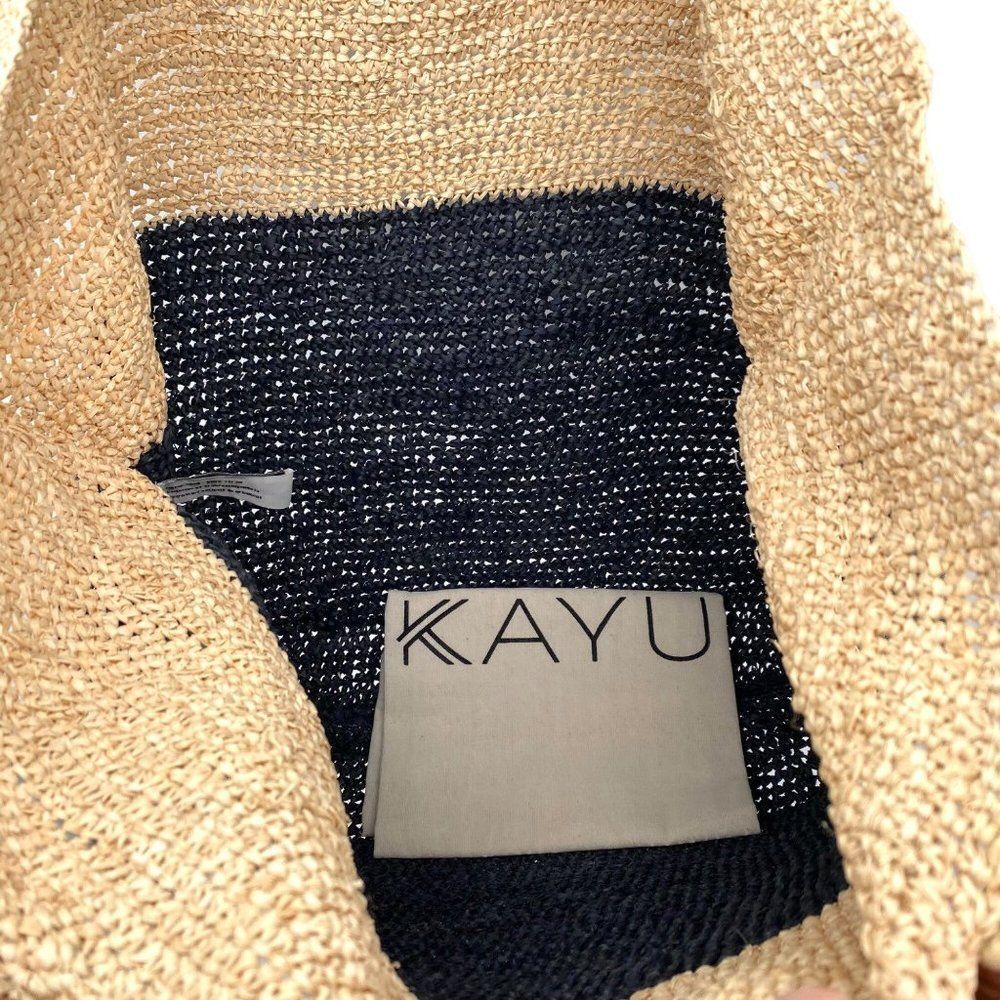 Kayu Women's Elin Two Tone Raffia Woven Tote New - Picture 12 of 16